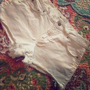 White Jean Shorts, Gap Tall